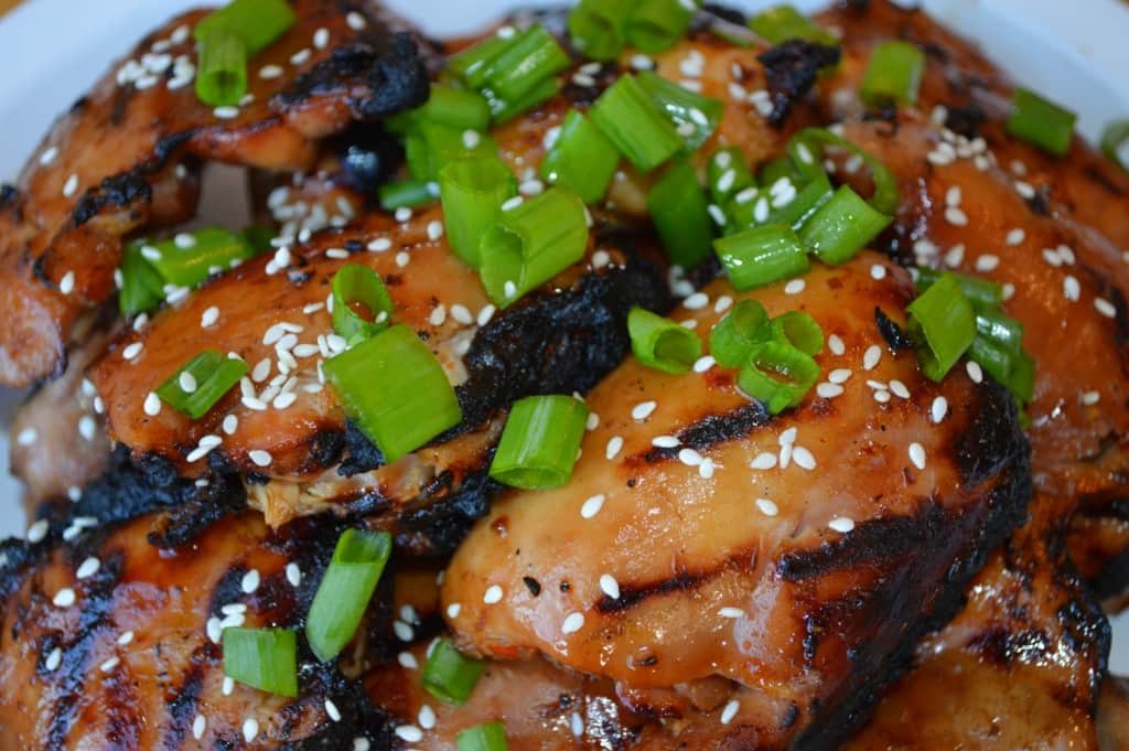 Barbequed Asian Chicken Thighs All She Cooks