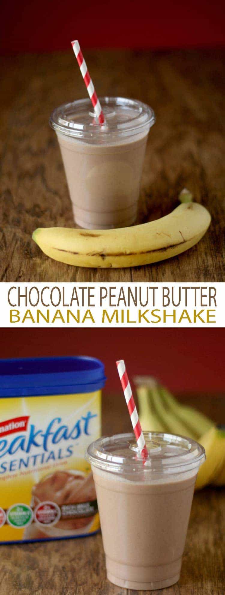 Chocolate Peanut Butter Banana Smoothie- All She Cooks