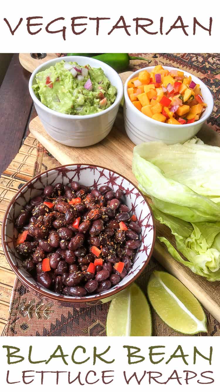 black bean,black pudding spicy black bean lettuce wraps
