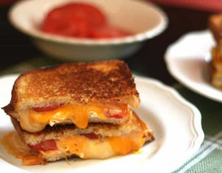 Grilled Three Cheese and Tomato Sandwich