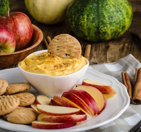 Pumpkin Cream Cheese Dip is perfect for enjoying as a fruit dip or adding to other recipes like our pumpkin shake.