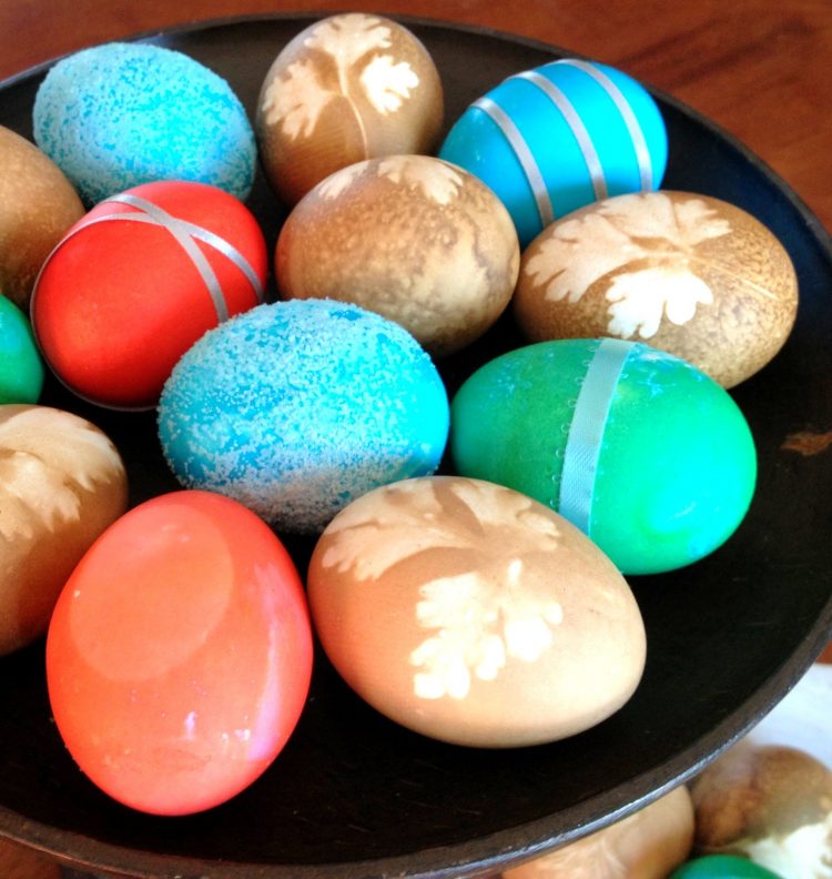 creatively decorated Easter Eggs in bowl