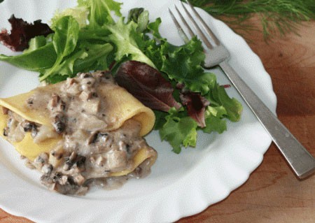 Fennel and Mushroom Crepes