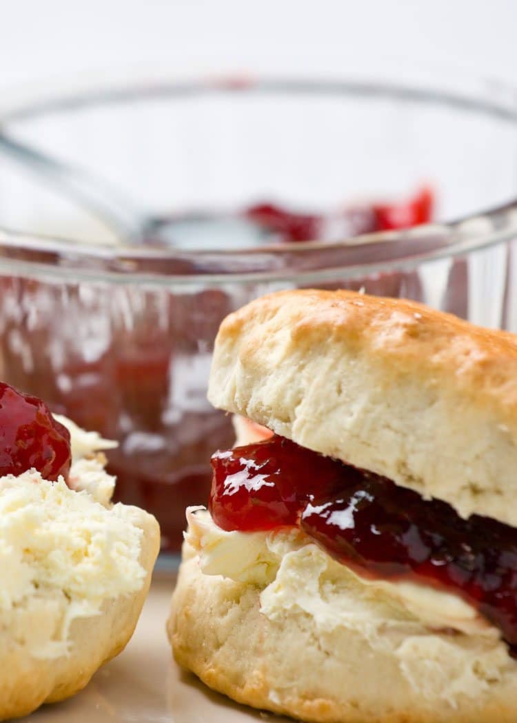 biscuits with jam and butter