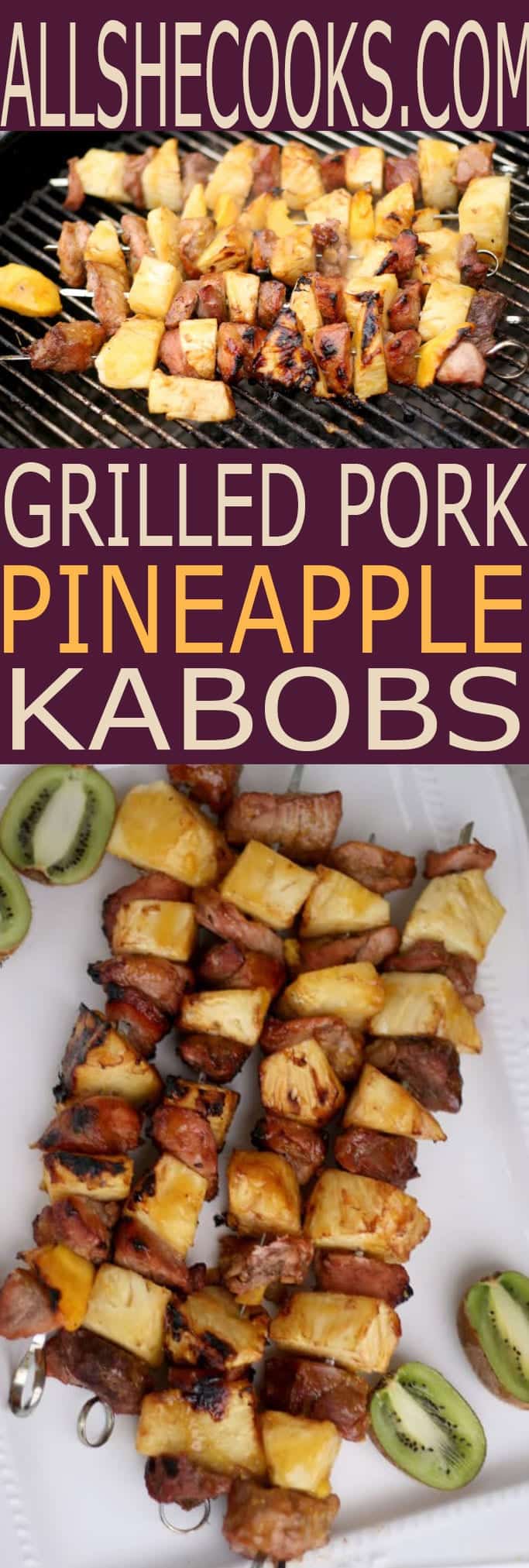 This easy tropical fruit grilling recipe will have you enjoying these sweet Grilled Pork Pineapple Kabobs in no time at all. Marinate overnight.