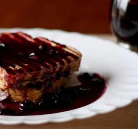 Easy French Toast with homemade blueberry sauce and cream cheese filling. Make a special breakfast recipe for a weekend breakfast treat.