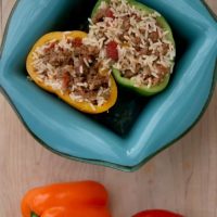 Spicy Dirty Stuffed Peppers