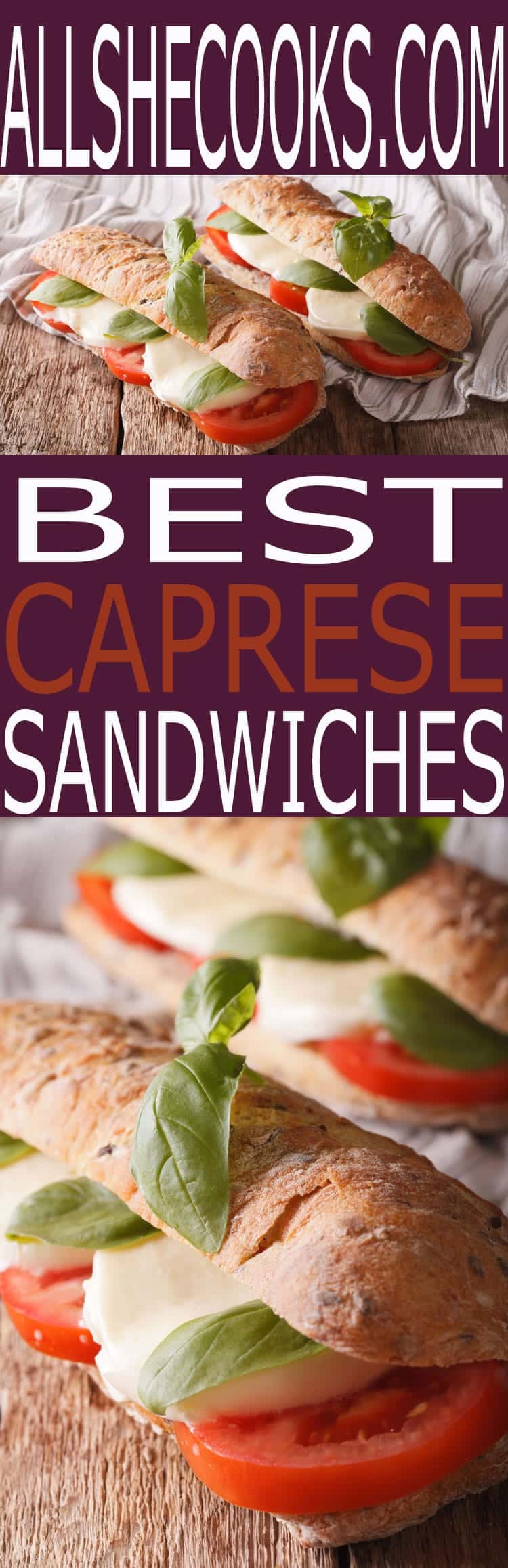 You'll love this easy Caprese Sandwich recipe. It's a simple taste of Italy that you can make right at home. One of the best sandwich recipes around.