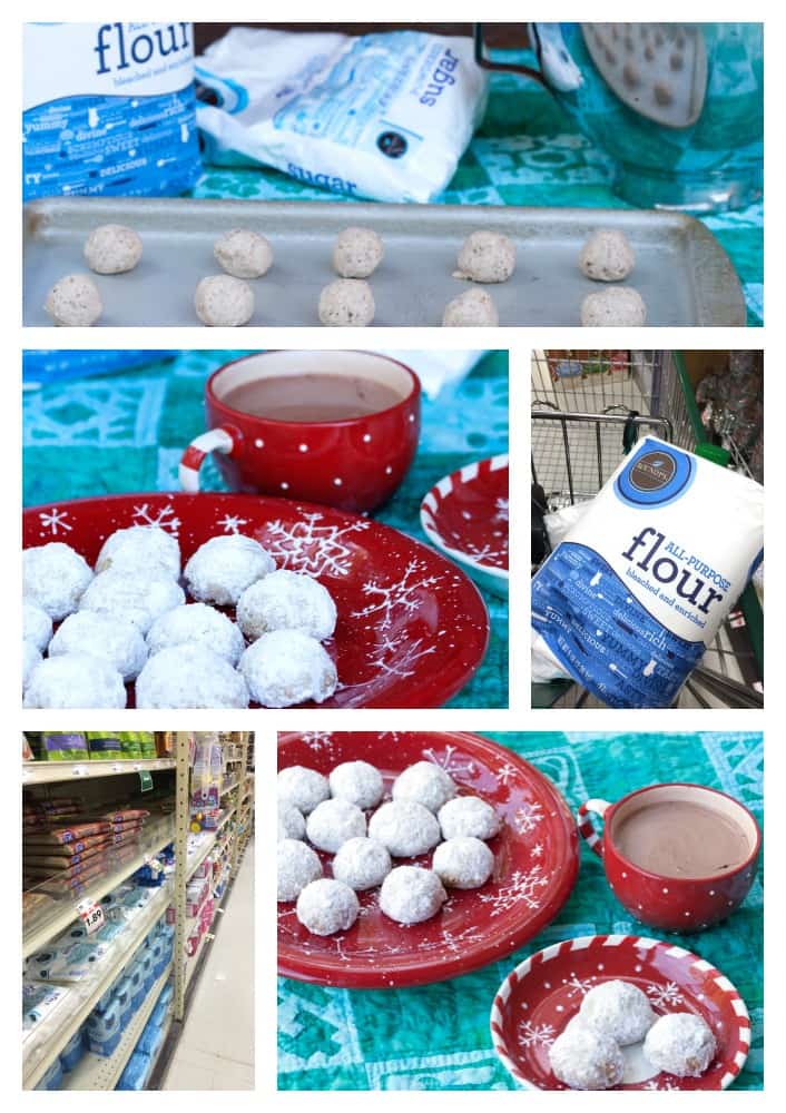 snowball cookies being made