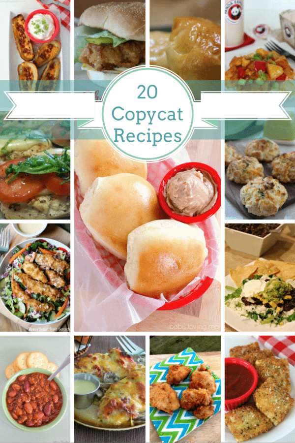 collage of copycat recipes food photos with biscuits photo in the middle