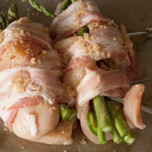 Bacon Wrapped Grilled Chicken. Ready to get your grilled chicken on the barbecue grill? Our Bacon-Wrapped Stuffed Chicken is a great place to start. It's stuffed with asparagus and other fab ingredients and this grilled chicken recipe tastes great!
