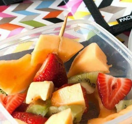 Fruit kabobs with a honey almond yogurt dip for a healthy lunch or snack recipe. This is one recipe you can feel entirely good about.