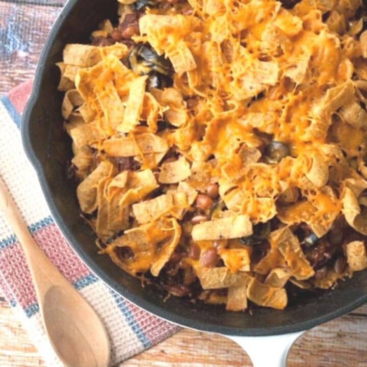 Chili Corn Chip Casserole OneDish Meal All She Cooks