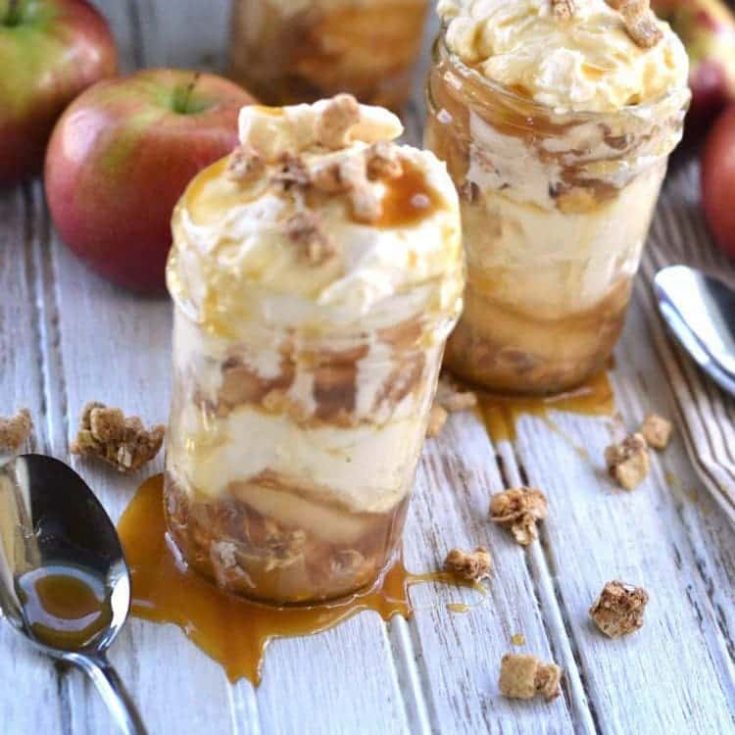 Apple Caramel Cheesecake Recipe Mason Jar Desserts