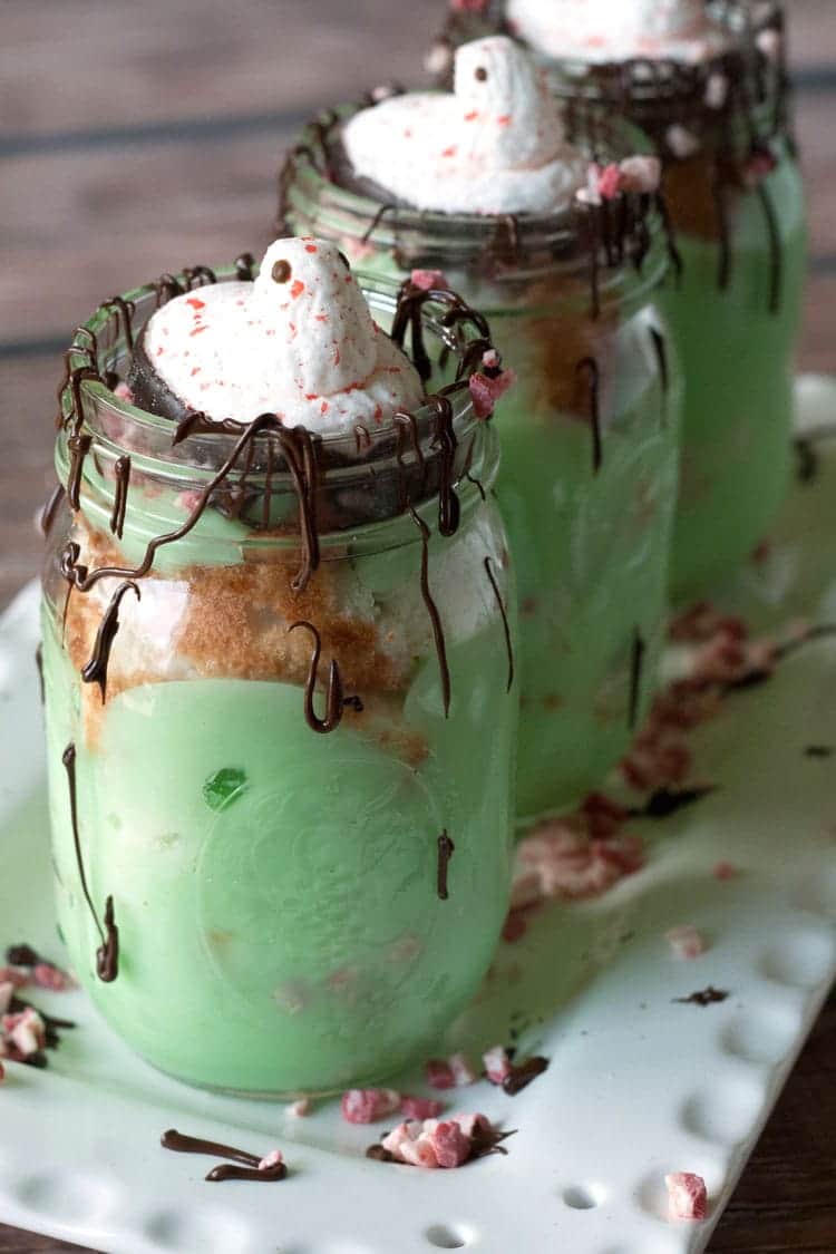 pistachio trifle in a mason jar