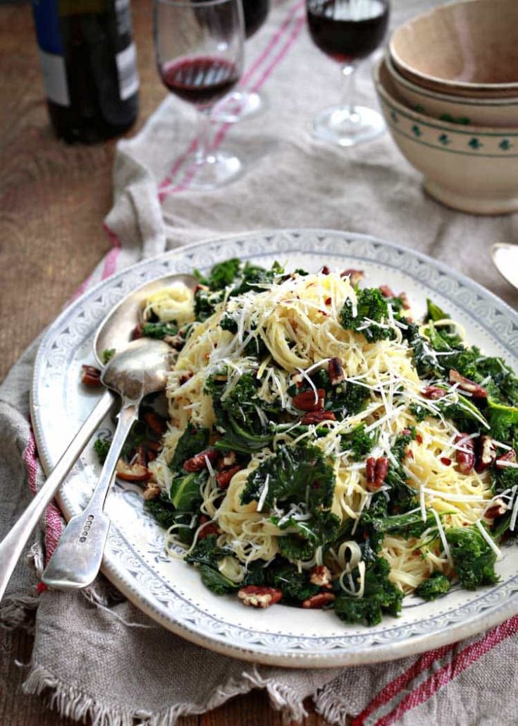 Angel Hair Pasta with Kale and Lemon