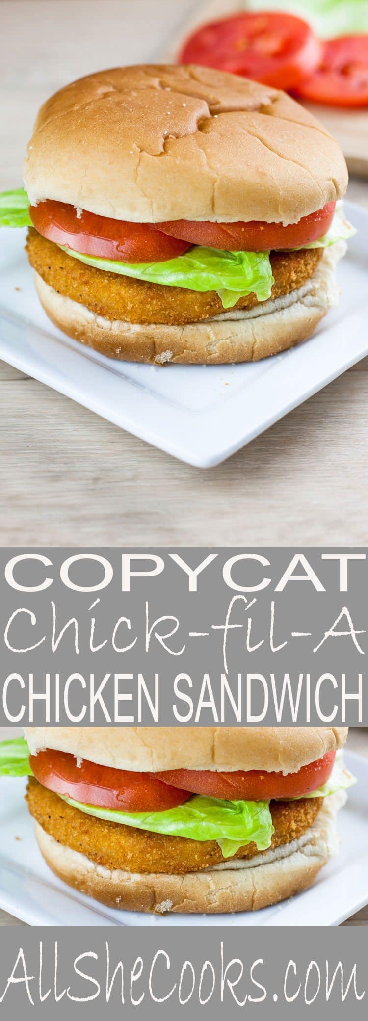 fried chicken sandwich on white plate