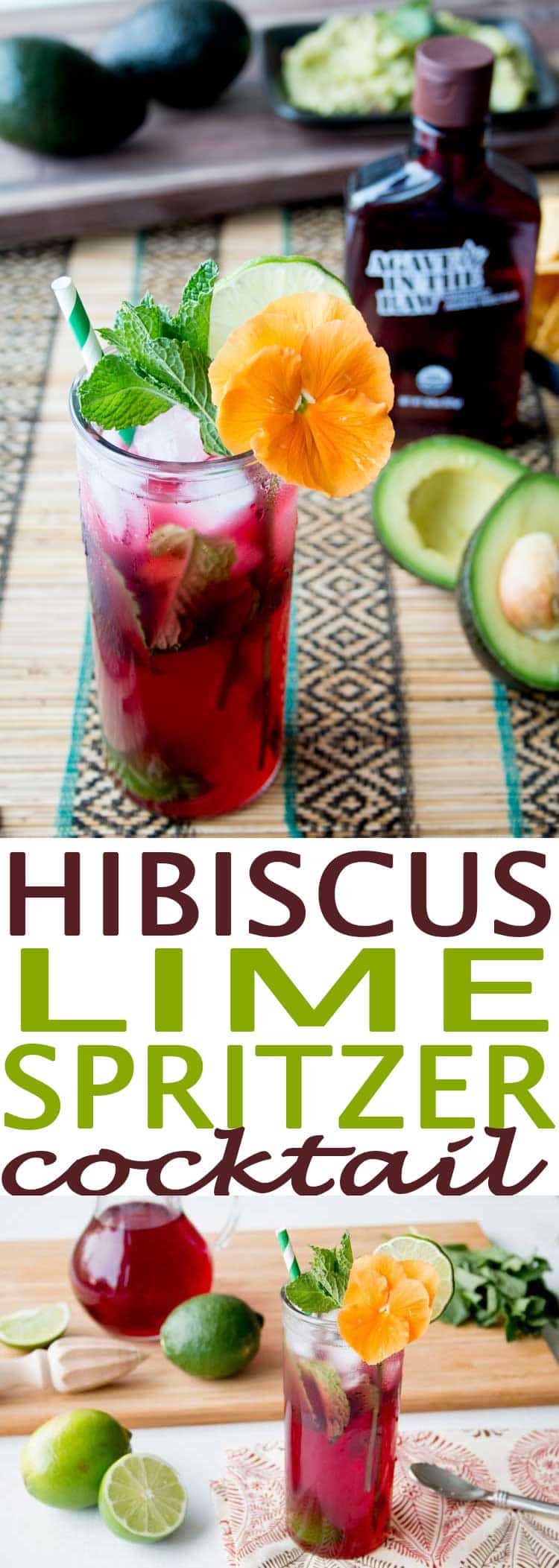 Hibiscus Lime Spritzer cocktail is a refreshing alcoholic beverage whose ingredients include foods with health benefits for colon health. 