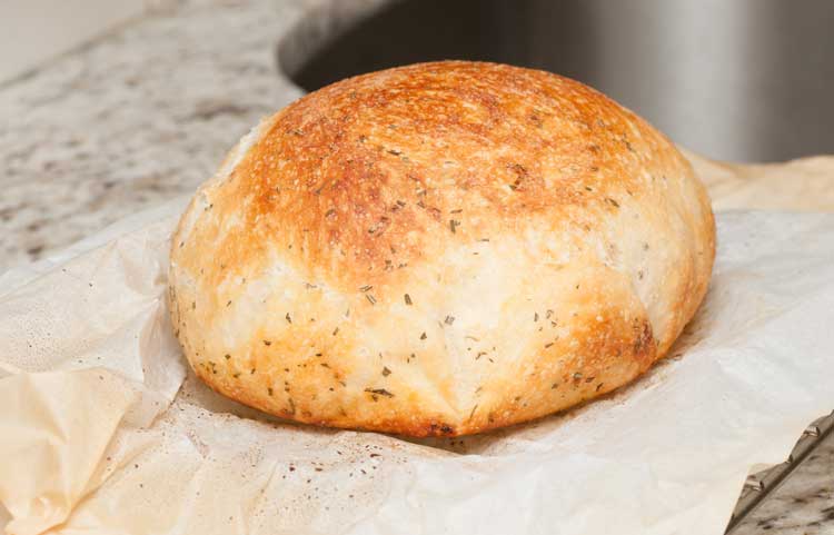 bread on parchment paper