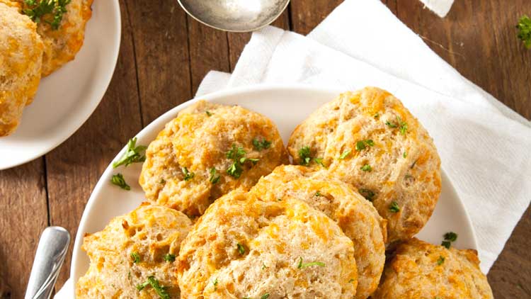 red lobster cheese biscuits on white plate