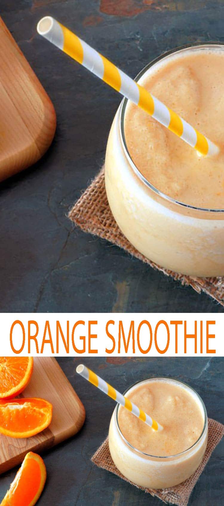 healthy orange smoothie great for starting the day off right with fresh whole ingredients. #smoothies #smoothierecipes #quickbreakfast #oranges