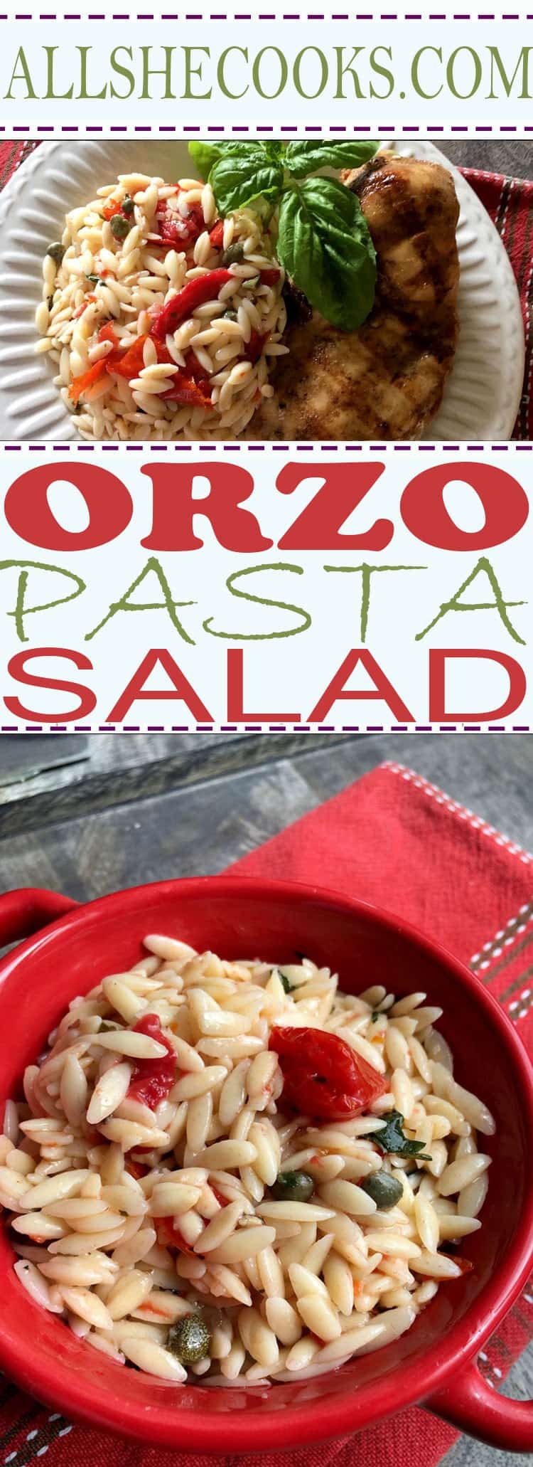Orzo Salad with Tomatoes and Capers - Food to Bring to a Party This chilled pasta salad is a great way to keep cool on a hot day. This delicious side dish tastes even better after the flavors have a chance to mingle, so make it a day or two in advance to take to your next picnic or casual get-together.