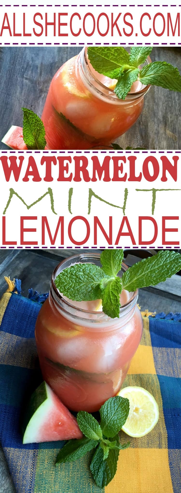 Watermelon Mint Lemonade recipe is a refreshing homemade lemonade drink that is perfect for summer sipping.