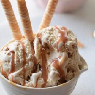 You'll want to try this Salted Caramel Homemade Ice Cream made with coconut milk. Homemade ice cream recipe that is easy to make at home and is easy for kids to help make.