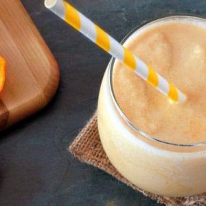 healthy orange smoothie great for starting the day off right with fresh whole ingredients.