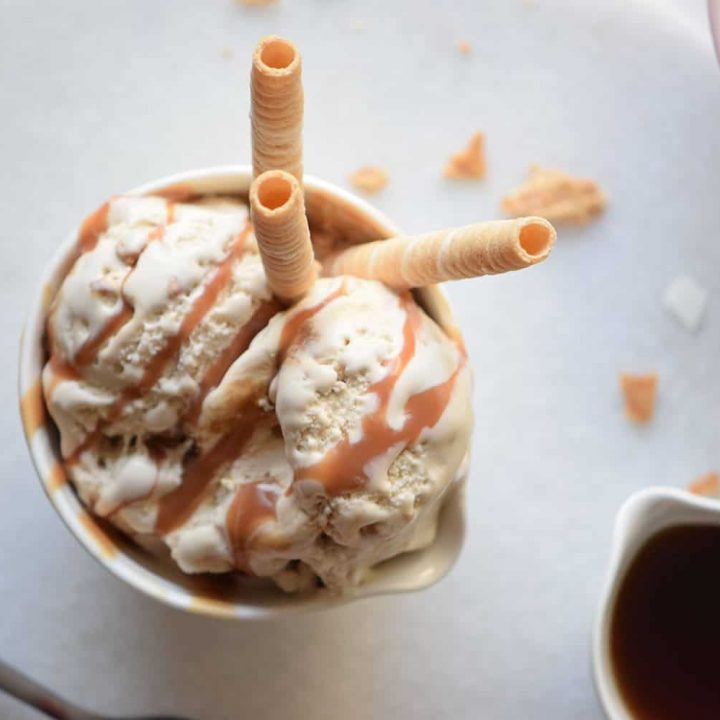 Make No-Churn Salted Caramel Pecan Ice Cream At Home - All She Cooks