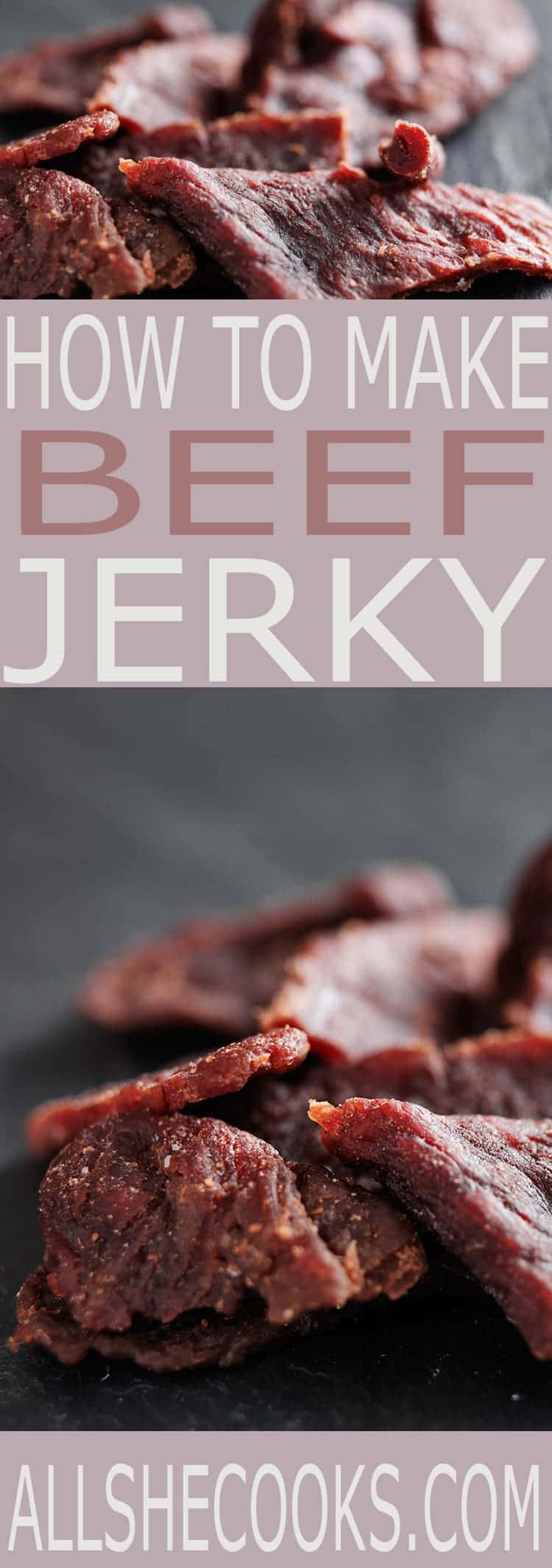 Learn how to make beef jerky at home. This is a delicious snack and high in protein which makes it a healthy snack choice.