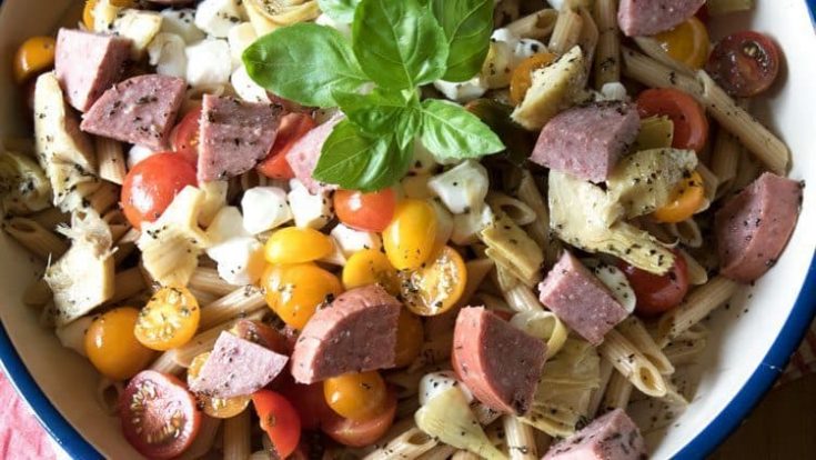 Caprese Pasta Salad with Sausage