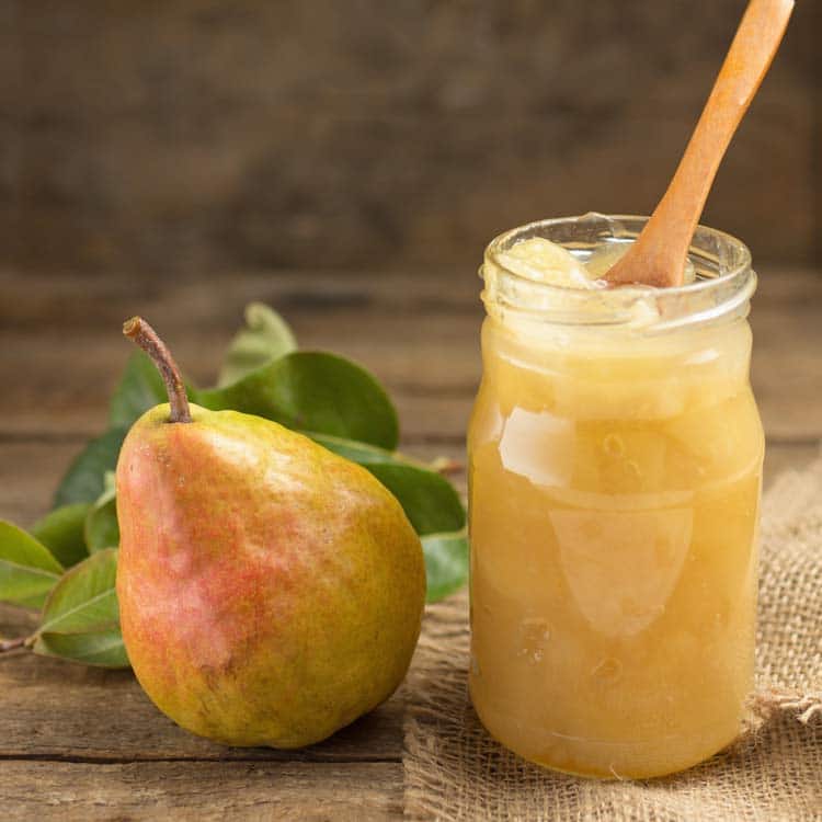 pear preserves in a mason jar