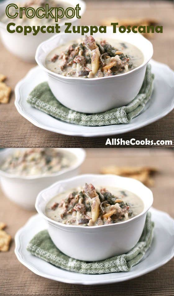 zuppa toscana soup in white bowl