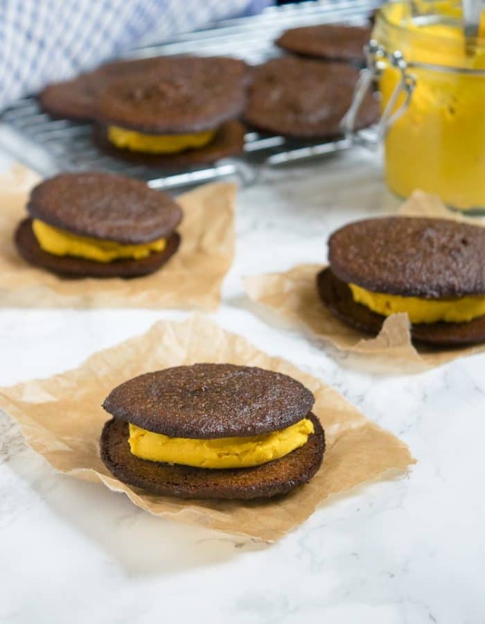 pumpkin whoopie pies being served