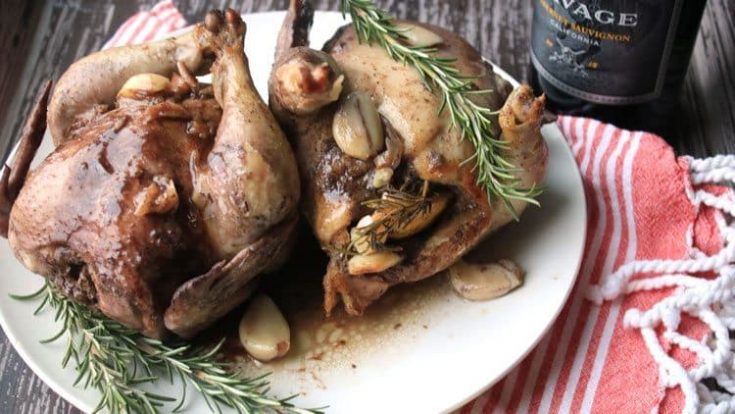 AD Easy Rosemary Cornish Hens in Red Wine Reduction Sauce