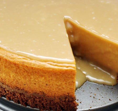 Gluten-Free Pumpkin Maple Cheesecake: With a buttery pecan oat crust and sweet maple glaze, this warm pumpkin infused cheesecake is the perfect addition to any menu.