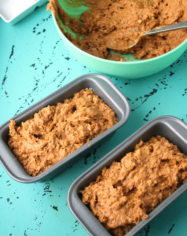 fill bread pans and bake