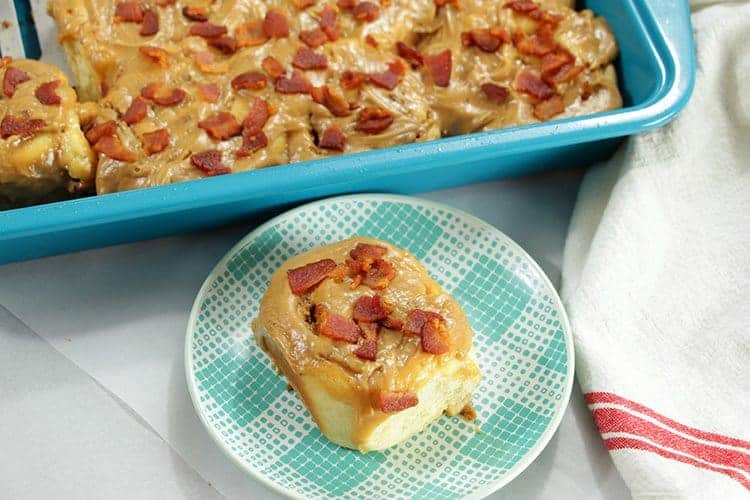 Cinnamon Roll Casserole with Maple, Bacon, and Peanut Butter