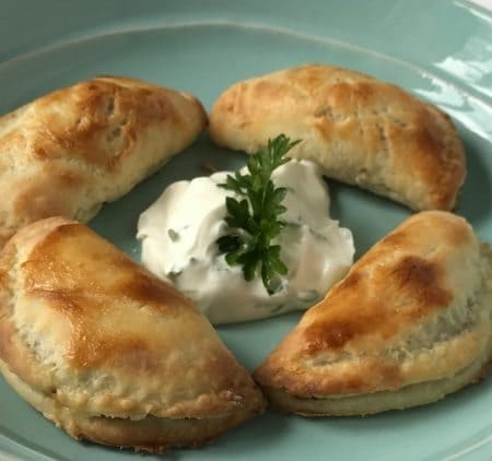 Mushroom Leek Turnovers with a flaky and delicious cream cheese pastry is the perfect appetizer for your holiday party!