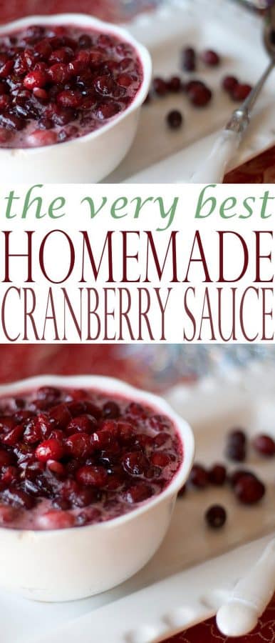 Homemade Cranberry Sauce Recipe is the perfect cranberry sauce for any holiday: Thanksgiving, Easter, Christmas, or any other occasion.