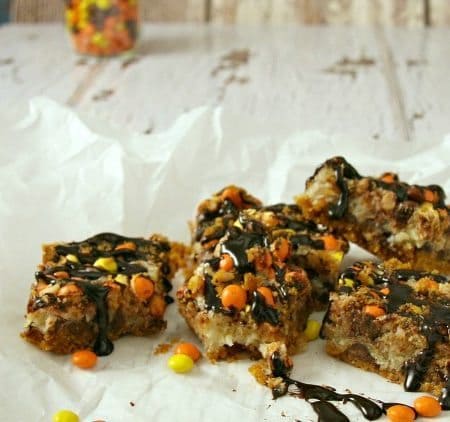 Reece's Pieces turn these amazing magic cookie bars into a Triple Chocolate Explosion in your mouth! You can make magic cookie bars for the holidays!