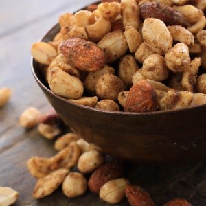 Seasoned Mix Nuts are an easy snack idea that is easy to make and don't require a lot of time to mix up.