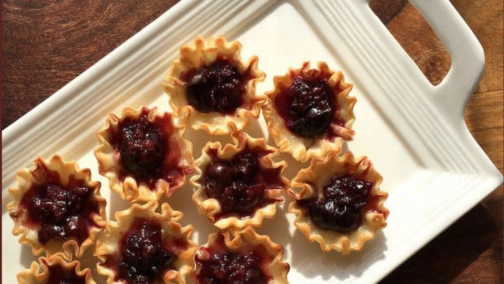 Brie and Dark Cherry Phyllo Bites