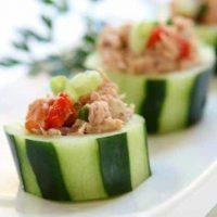 Spicy Tuna Cucumber Cup Appetizers