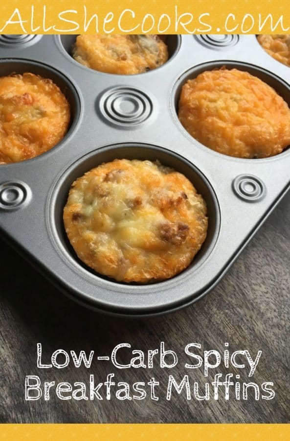 How to make Breakfast Muffins that are healthy for you. These low car spicy breakfast muffins will get your day started right.