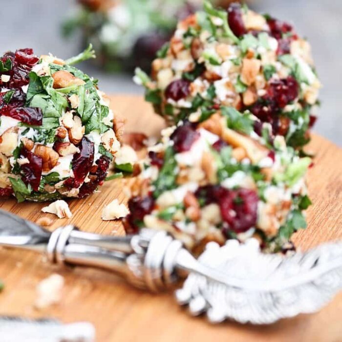 goat cheese balls rolled in cranberries and pecans