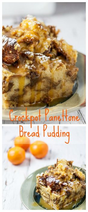 panettone bread pudding - An easy and delicious bread pudding recipe for your crockpot, full of eggs, cream, cinnamon, panettone , and brandy. Don't forget the brandy!