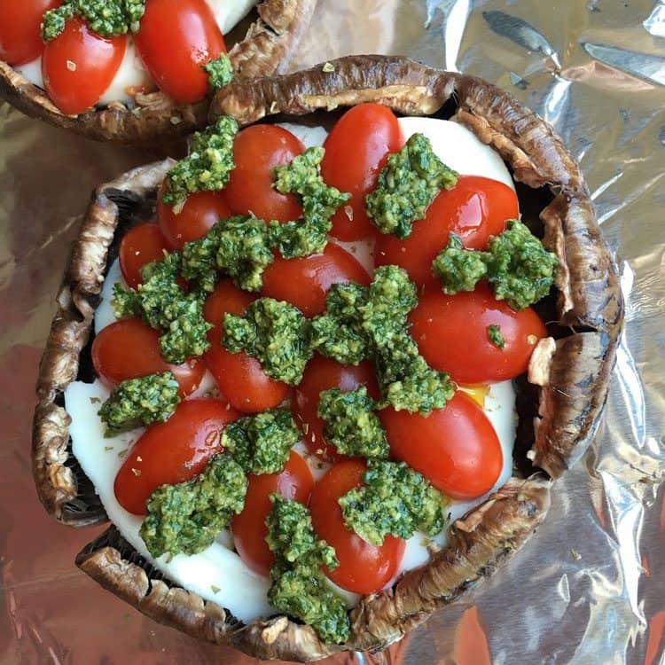 Caprese Stuffed Portobellos. These Caprese Stuffed Portobello Mushrooms are a healthy dinner recipe that are flavorful and delicious.