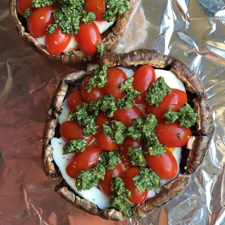 Caprese Stuffed Portobellos. These Caprese Stuffed Portobello Mushrooms are a healthy dinner recipe that are flavorful and delicious.